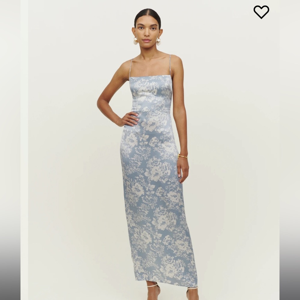 NWOT Reformation Frankie Silk Dress in Porcelain